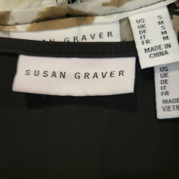 Susan Graver 2 Piece Matching Set Black Blouse & Cordinating Topper In Small - Picture 8 of 14